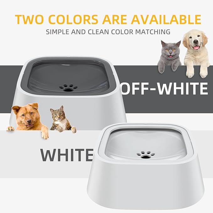 Dog Drinking Bowl, No-Spill Slow Feeder Water Bowl for Dogs and Cats with Floating Disk - Splash-Proof Design for Travel, Ideal for Small Dogs and Messy Drinker