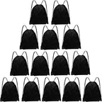 Grneric Drawstring Bags Bulk 14 Pcs Drawstring Backpack Bulk Cinch Bag Sackpack for Men Women Gym (Black)