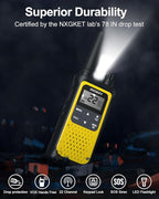 NXGKET Walkie Talkies for Adults Long Rang NOAA Weather Alerts, Rechargeable Walkie Talkies 2 Way Radio 22 FRS Channel with 1800mAh Li-ion Battery USB-C Cable Outdoor Cruises Camping, 4 Pack
