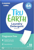 Tru Earth Compact Dry Laundry Detergent Sheets - Up to 64 Loads (32 Sheets) - Paraben-Free - Original Eco-Strip Liquidless Detergen - Fresh Linen | Packaging May Vary