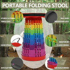JAEMEYEM Collapsible Stool Chair, Upgraded Folding Stool for Adults Lightweight, Sturdy, Adjustable, Portable, Foldable Seat Sturdy Stools for Outdoor Camping Fishing Hiking Gardening BBQ