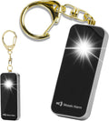 Ultrathin Personal Alarm Rainproof Ultra-Lightweight (0.8 oz) Bulky-Free Keychain Siren for Women, Students Safety. SOS Emergency 130db Hiking Alert Strobe Light. Replaceable Battery. Black