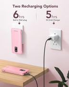 charmast Portable Charger with Built-in Cables and Wall Plug, 10000mAh USB C Portable Power Bank, Potable Phone Charger, Travel Essentials Compatible with iPhones, Samsung Galaxy, iPad