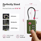 Luggage Locks TSA Approved with Inspection Indicator and Resettable 4-Digit, Easy-to-Read Combination, TSA Locks for Luggage, Suitcases, Backpacks & Travel Bags, Green, 2-Pack