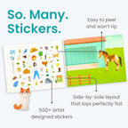 Pet Animals 500+ Kids Sticker Book by Cupkin Toddler Airplane Travel Activity Coloring and Sticker Book, Road Trip Essentials, 12 Coloring Pages 12 Scenes for Ages 2–8 Years