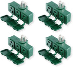 OSKOS 3-Prong Weatherproof 3-Outlet Extender Adapter, Heavy Duty Triple Grounding Outlet with Dust-Proof Cover. Indoor/Outdoor Use, ETL Listed, 4 Pack.