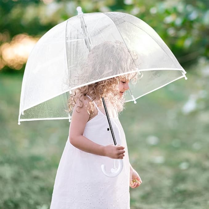 Kids Clear Umbrella for Rain Dome Bubble Umbrellas Windproof for Kids Boys and Girls