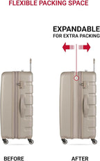 SwissGear 7366 Signature Hardside Expandable Luggage with Spinner Wheels, TSA Lock, Sand, Checked-Large 27-Inch
