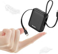 Hichain Small Portable Charger with Built in Cables LED Display, Mini Power Bank 10000mAh 22.5W USB-C Fast Charging Battery Pack, Travel Essential Power Bank for iPhone, iPad, Samsung, Android (Black)