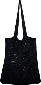 WantGor Crochet Bags, Beach Mesh Tote Bag Womens Shoulder Shopping Handbag Casual Travel Totes Bag Foldable Hobo Bags