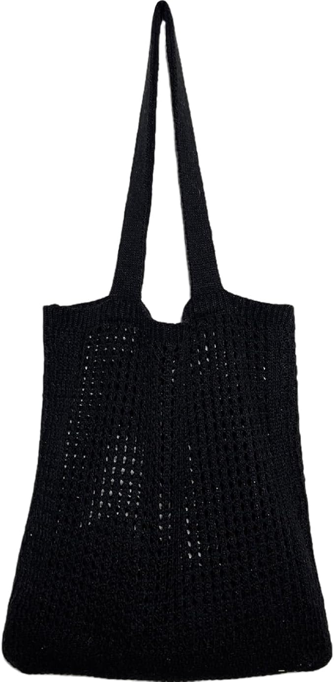 WantGor Crochet Bags, Beach Mesh Tote Bag Womens Shoulder Shopping Handbag Casual Travel Totes Bag Foldable Hobo Bags