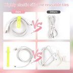 Oligei 25 Pcs Silicone Cable Ties, Cable Ties Reusable, High Elasticity Cord Wraps for Electrical Cords, Cord Organizer for Earphone, Phone Charger(Colorful)