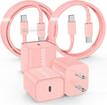 Fast Charger for iPhone 17 16 15 Charger Fast Charging, 6+10ft USBC to USBC Cable Cord &20W Type C Block for iPhone 17 Air, 16e, 17 16 15 (Pro Max/Pro/Plus), iPad Pro/Air/Mini, Pink