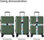 Luggage Straps for Suitcases TSA Approved Easy Pack Organized Suitcase Strap, Luggage Strap, Luggage Belt Strap, Bag Straps for Luggage. Buckle Straps Travel Accessories (Tropical Plant)