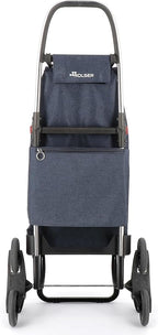 ROLSER I-Max Tweed 6 Wheel Stair Climber Foldable Shopping Trolley - Marine