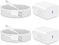 CXX Charger for iPhone 20W Fast Charging [MFi Certified, 2-Pack] USB-C PD Block & 6FT Cable Compatible with iPhone 14/13/12/11/Pro/Plus/Max/Mini/SE, iPad & More