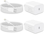 CXX Charger for iPhone 20W Fast Charging [MFi Certified, 2-Pack] USB-C PD Block & 6FT Cable Compatible with iPhone 14/13/12/11/Pro/Plus/Max/Mini/SE, iPad & More