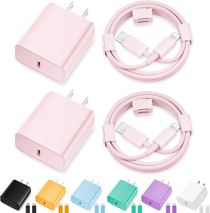 iPhone Charger Fast Charging,[MFi Certified] 2Pack 20W Type C Fast Charger Block with [10FT&6FT] USB C to Lightning Cable Compatible for iPhone 14/13/12/11 Pro Max/Xs Max/XR/X,iPad