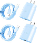 Super Fast Charger Type C, 25W USB C Wall Charger Fast Charging for Samsung Galaxy S26 Ultra/S26/S26+/S25 Ultra/S25/24 Ultra/S24/S23 Ultra/S22 Ultra with 10FT Long Android Type C Charger Cable 2Pack