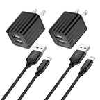iPhone Fast Charger,2Pack Dual Port Wall Charger with Fast Charging 6.6FT Long Nylon Braided USB to Lightning Cable Cord Double Wall Charger Adapter Block Plug for iPhone 14 13 12 Pro Max 11 SE iPad