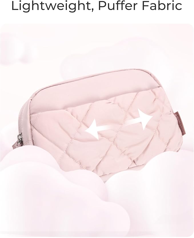 BAGSMART Puffy Fanny Packs for Women Crossbody Belt Bag with Adjustable Strap, Quilted Waist Pack Purse for Traveling Shopping Workout