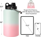 Kerilyn Insulated Gallon Jug with Handle, One Gallon, 128oz Stainless Steel, Large Double Vacuum Water Bottle for Hot & Cold Drinks, Wide Mouth, Sweat Proof, Great for Travel, Camping, Tricolor