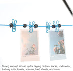 uxcell Travel Clothesline, Portable Clothesline with 12 Clothespins, 1.85M/6.07ft Windproof Stretchy Elastic Laundry Clothes Line for Backyard Hotel Camping Indoor Outdoor, Black