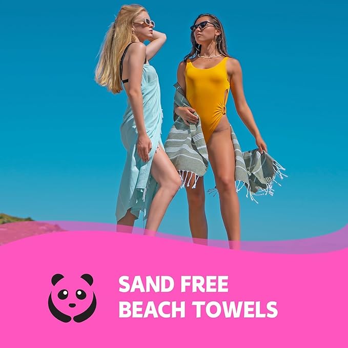 HAVLULAND Turkish Beach Towels Oversized -100% Turkish Cotton Super Soft Lightweight - Absorbent and Quick Drying Bath Towel - Sand Free Beach Towel - Turkish Towels for Adults (Purple, 6 Pack)