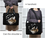 Cute Kitty Cat with Butterfly Laptop Bag Case 13 14 15.6 inch Laptop Messenger Bag Crossbody Briefcase for Men Women with Shoulder Strap Handle