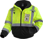 High Visibility Safety Jackets, Construction Coats with Pockets for Men& Women, Rain Jacket for Winter Cold Weather, Waterproof High Vis Rain Coat, Class 3, Yellow-Black, 3XL