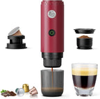 Portable Espresso Machine, Travel Coffee Maker for Camping, Car Coffee Maker Self-Heating with USB-C, 20 Bar 2-in-1 Electric Coffee Maker With Ground Coffee & NS Capsule for RV, Hiking, Office(White)
