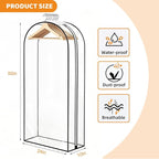Dntorx 4 Pack Full Clear Garment Bags with Side Zipper, 50" Clothes Covers with 10" Gusset, Transparent Hanging Suit & Coat Covers for Closet Storage, Jackets, Dresses, Windbreakers