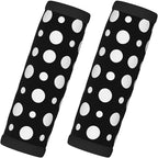 Black and White Polka Dot Print 2 Pack Luggage Handle Wraps for Suitcase Neoprene Travel Bag Handle Cover/Tags/Identifiers/Marker/Grips Travel Accessories for Airplane