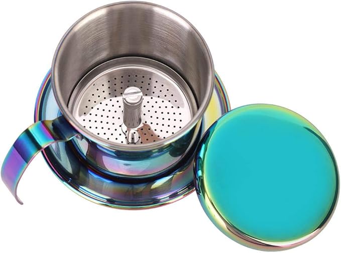 Fdit 304 Stainless Steel Coffee Pot, Pour Over Coffee Dripper with Reusable Filter 7.5cm Inner Diameter Portable Drip Coffee Maker for Home Office Travel
