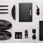 Passport Holder Cover RFID Blocking Slim Minimalism Travel Wallet Carbon Fibre Card Organizer,Black