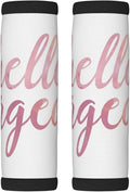2 Pack Hello Gorgeous in Pink Watercolor Luggage Handle Wraps Suitcase Tags Identifiers for Travel Accessories
