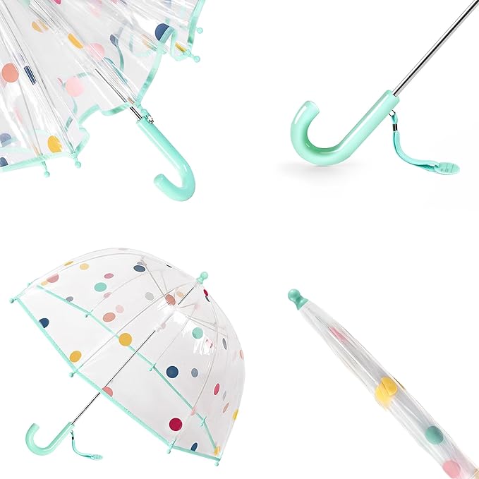 Kids Clear Umbrella for Rain Dome Bubble Umbrellas Windproof for Kids Boys and Girls