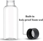 DNSEN Travel Bottles for Toiletries 3.4 oz Travel Size Mouthwash Bottles with Black Screw Cap, BPA Free Leak-Proof Portable Liquid Container 5 pack