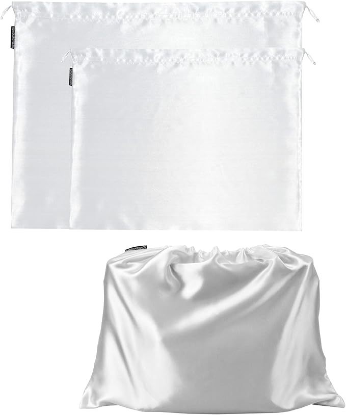 2 Pack Dust Bags for Handbags Silk Dust Cover Bag for Handbags Purses Shoes, Dustproof Drawstring Bag Travel Storage Pouch