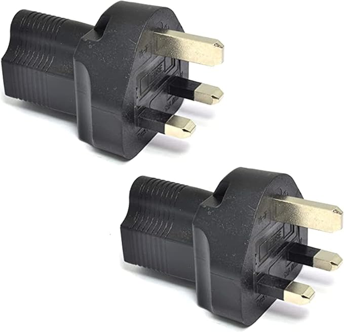 Ceptics UK, UAE, Hong Kong BS-1363 Travel Power Plug Adapter Accepts NEMA 5-15R - ETL Certified - Industrial Grade (IG-7-2PK)