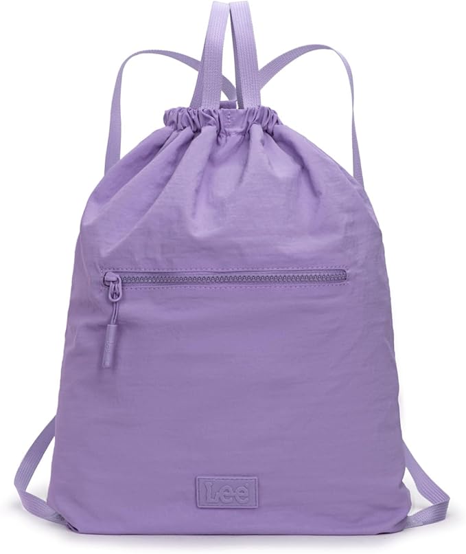 Lee Drawstring Backpack Bag Lightweight Small Gym Swim Beach Bag Water Resistant Sports Sackpack for Men Women, LEE48-002PP
