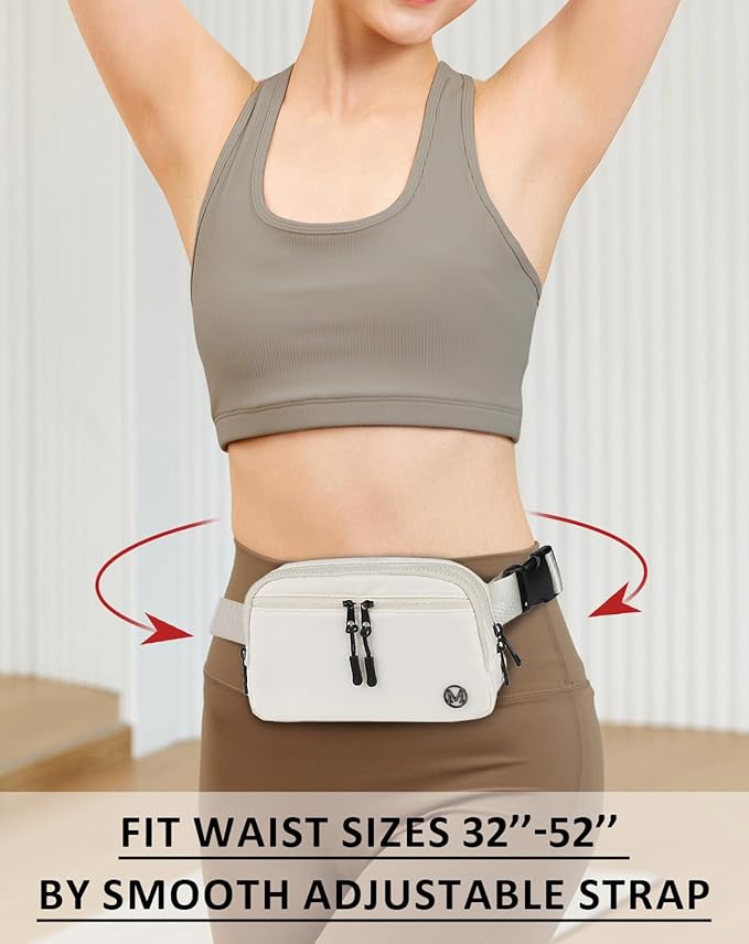 Fanny Pack Crossbody bags for Women Men, 2L Everywhere Belt Bag, Fashion Waist Packs, 5-Zipper Pockets Waist Bag with Adjustable Strap