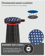 Upgraded Collapsible Stool with Cushion, 800 lbs Heavy Duty Capacity & Lightweight 2.6 lbs, 18-Inch Portable Retractable Folding Stool for Adults, Camping, Fishing, Hiking, BBQ, Travel, Outdoor Events