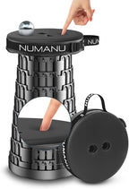 NUMANU 2026 Upgraded Padded Collapsible Stool, Max 620lbs 2.5"-18" H Adjustable Portable Folding Stool for Adults, Retractable Foldable Telescopic Seat Camping Chair or Footrest