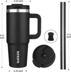 BJPKPK 30oz Stainless Steel Insulated Tumbler With Handle And Lid Straw Travel Coffee Mug Thermal Cup,Black