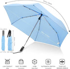 Compact Travel Umbrella for Purse - Flat Handle, Waterproof for Light Rain