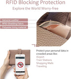 Leather RFID Passport Holder for Travel – Slim Passport Wallet for Men & Women with Card Slots, Boarding Pass Organizer, Zipper Pocket & Cash Holder (Dove Gray)