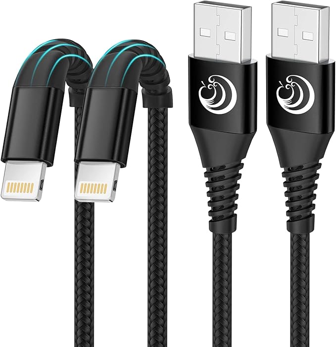 Aioneus iPhone Charging Cable 6ft 2Pack, MFi Certified USB A to Lightning Cable Nylon Braided Fast Charger Cord for Apple iPhone 14 13 12 11 Pro XS Max XR 10 8 7Plus SE