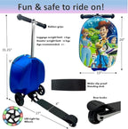 Fast Forward Toy Story 18" Ride-On Suitcase Scooter - Lightweight Carry-On Foldable Scooter Luggage