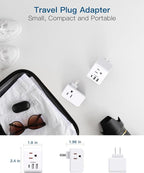 2 Pack US to Japan Plug Adapter, 2 Prong to 3 Prong Outlet Adapter with 3 AC Outlets 3 USB Ports(1 USB C), Type A Travel Power Converter Plug Adaptor for USA to Japanese Canada Mexico Philippines Peru